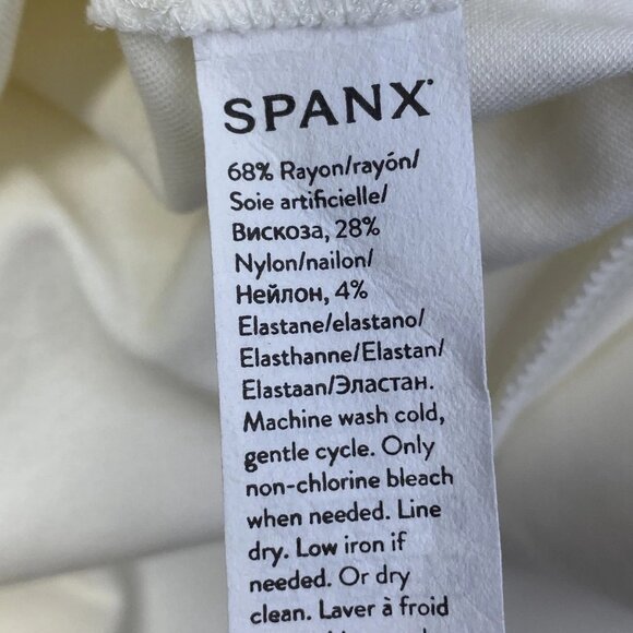 NEW SPANX Ponte Contrast Tie Top Powder White Size L Sleeveless - Picture 8 of 8